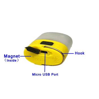 Mingray yeni tasarım USB şarj edilebilir led lamba ışık IP65 Lityum Pil Parlak Taşınabilir Fener Mini Çadır Lambası Açık