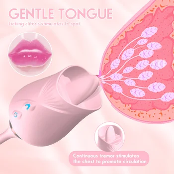 Gül Emme Vibratörler Meme Enayi Oral Enayi Klitoris Stimülasyon Güçlü Vibratörler Kadınlar için Seks Oyuncakları Gül Vibator Oyuncak
