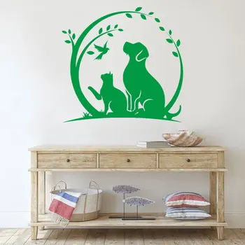 Kedi Evi Hayvanlar Pet Shop Duvar Sticker Veteriner Kliniği Dekorasyon Duvar Çıkartmaları Vinil Iç Tasarım Duvar Kağıdı Çıkarılabilir Duvar S381 1