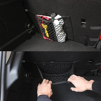 Araba Elastik Örgü Net Çanta Gövde Koltuk Kapı Depolama Tutucu Organizatör Mini Cooper İçin Bir JCW R55 R60 F55 F56 Evrensel Aksesuarları