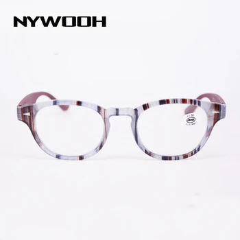 NYWOOH Moda okuma gözlüğü Kadın Erkek Kare Gözlük Reçete Renkli Çizgili Plastik Presbiyopi Gözlük Diyoptri 0
