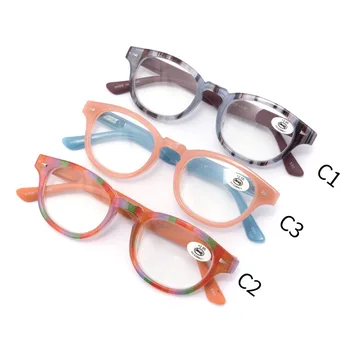 NYWOOH Moda okuma gözlüğü Kadın Erkek Kare Gözlük Reçete Renkli Çizgili Plastik Presbiyopi Gözlük Diyoptri 5