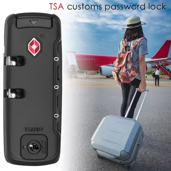 TSA21101 Gümrük şifreli kilit Çok amaçlı 3 haneli şifreli kilit Seyahat Bagaj Bavul Anti-Hırsızlık Kodu Asma Kilit 0