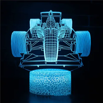 Supra yarış arabası gece ışıkları 3D LED serin lamba Lampara dekorasyon ışıklandırma aydınlatıcı karikatür yatak odası masa lambaları erkek hediye oyuncaklar