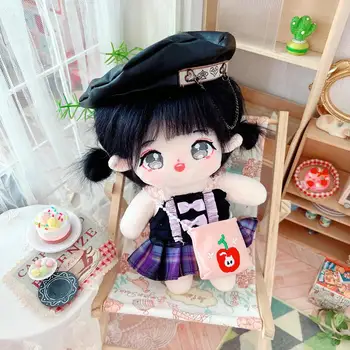 K-Pop Idol Pamuk oyuncak bebek giysileri 20 CM peluş oyuncaklar Aksesuarları Mor çizgili elbise Kahya Üniforma Lisa Jisoo IZONE Hayranları Hediyeler