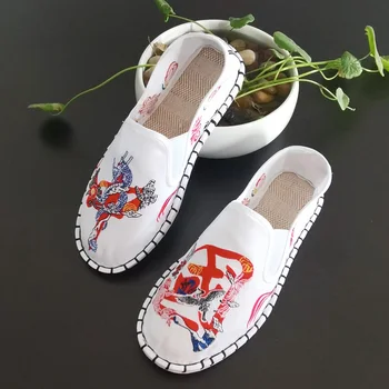 Klasik İşlemeli rahat ayakkabılar Kadın Flats Ayakkabı Moda Kadınlar Üzerinde Kayma Tuval loafer ayakkabılar Çin Etnik Çift Bez Ayakkabı