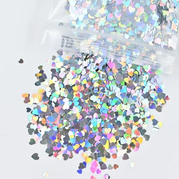 31 Stilleri Holografik Aşk Kalp Tırnak Glitter Pul Pullu Renkli Tırnak Lazer Pul DIY sevgililer Günü Çivi Yığın 50 g / torba