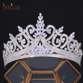 A376 Kristal Tiara Gelin Taç Düğün Başlığı Kraliçe Kral Prenses Diadems Taç Parti Kadın Headdress Gelin Hediyeler Takı
