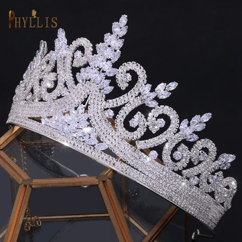 A376 Kristal Tiara Gelin Taç Düğün Başlığı Kraliçe Kral Prenses Diadems Taç Parti Kadın Headdress Gelin Hediyeler Takı 2
