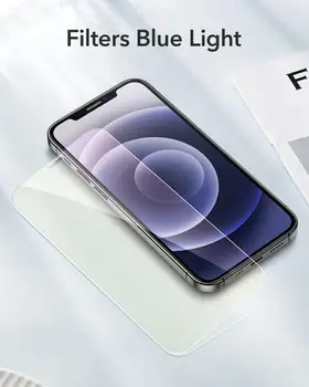 ESR Ekran Koruyucu için iPhone 12 Anti Blue-Ray Temperli Cam iPhone 12 Pro Max 12 Mini Tam Kapak Koruyucu Film Cam 1