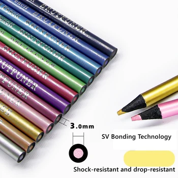 Haıle 12 Renk Metalik Kalem Çizim Kalem Eskiz kalem seti Boyama Renkli Kalemler Okul Öğrenci Sanat Malzemeleri 3