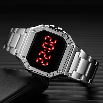 Dijital saatler Lüks Elektronik Saat erkek Bilezik Bilek Saatler Erkekler İçin Sevgilisi Saatler Led İzle Zegarek çalar saat 0