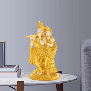 Radha ve Krishna Heykeli Hindu Buda Heykelcik Ev Dekor Odası ofis dekorasyonu Hindistan Din Feng Shui El Sanatları 4