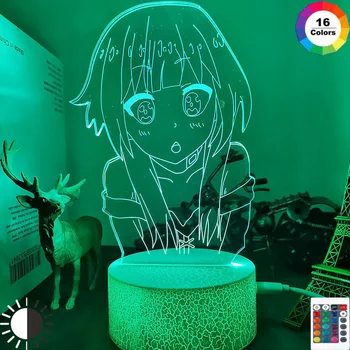 YENİ Anime 3d Lamba KonoSuba yatak odası dekoru Gece Lambası çocuklar için doğum günü hediyesi Manga Gadget KonoSuba Led Gece Lambası Başucu