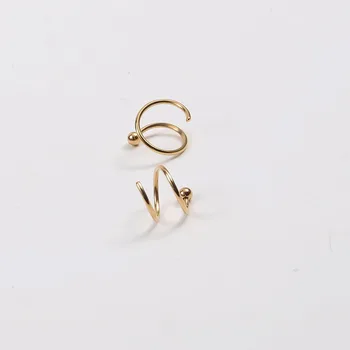 Top end spiral hoop küpe kadınlar için paslanmaz çelik sahte çift piercing hoop küpe minimalist takı kararmaz ücretsiz mücevher