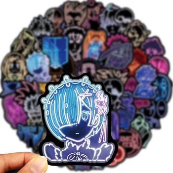10/30/50 ADET Neon Anime Graffiti Su geçirmez Etiket Yaratıcı Trend Dekorasyon Buzdolabı Kaykay Kask Su Bardağı Toptan 0