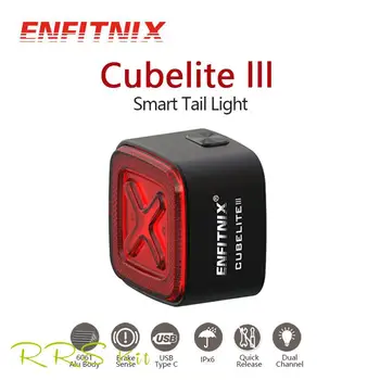 Enfıtnıx Cubelite III akıllı kuyruk ışık bisiklet fren uyarı ışığı Ultra parlak arka ışık USB şarj LED gece uyarı ışığı