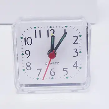 Kompakt Saat Çalar çalar saat Taşınabilir Mini Yatak Seyahat Kare Kuvars Bip Masa Sessiz Saat 1