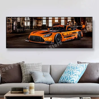 Garaj Mercedes AMG GT Spor Araba Supercar poster Baskı Tuval Boyama duvar sanat resmi oturma Odası ev Dekor için Adam Hediye