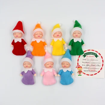 7 Renk Uyku Elf Bebek Doğan Cetificate Noel Elf Bebekler Kukla Hareketli Kollar Bacaklar Bebek Evi Aksesuarları
