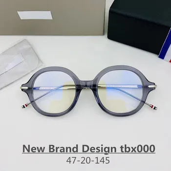 2022 Yeni Yüksek Kaliteli Marka Tasarımcısı Asetat Retro Yuvarlak Gözlük Optik Reçete Gözlük Çerçevesi Erkekler Gafas Kadın Gözlük 1