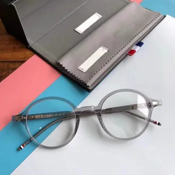 2022 Yeni Yüksek Kaliteli Marka Tasarımcısı Asetat Retro Yuvarlak Gözlük Optik Reçete Gözlük Çerçevesi Erkekler Gafas Kadın Gözlük 4