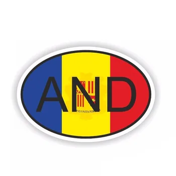 YJZT 9.9 CM * 6.6 CM Kişilik Andorra VE Ülke Kodu Araba Sticker Çıkartma PVC 6-0233