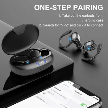 TWS Bluetooth 5.0 Kulaklık kablosuz bluetooth Kulaklıklar 9D Stereo Spor oyun kulaklığı Su Geçirmez Kulaklık Mikrofon İle