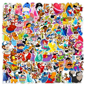 10/50/100 Adet Sevimli Disney Mix Anime Mickey Mouse Dikiş Karikatür Çıkartmalar Kaykay Dizüstü Telefon Araba Graffiti Sticker Çocuk Oyuncak 2