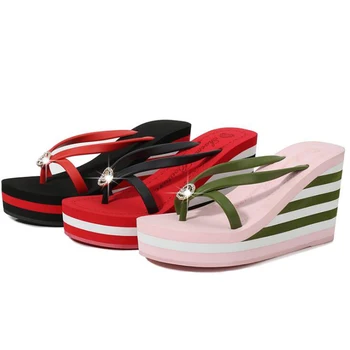 YAERNI Kadın terlik yaz plaj ayakkabısı rahat yeni thongs şerit platformu taklidi babouches zapatos de mujer 5