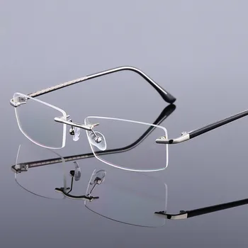 Seemfly Klasik Iş Gözlük Erkek Kadın Ultralight Alaşım Çerçevesiz Gözlük Şeffaf Lens Gözlük Unisex Düz Ayna Gözlük 0