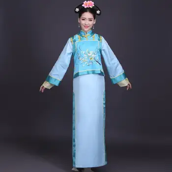 Ücretsiz nakliye yeni varış mavi ve pembe Qing hanedanı prenses elbise Çin antik stil zarif kadın kostüm