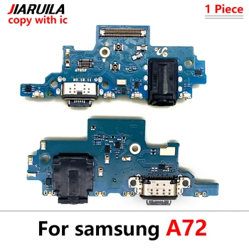 10 Adet USB Konektörü Kurulu Şarj Portu Flex Kablo Samsung A72 Cep Telefonu Tamir Parçaları placa de carga