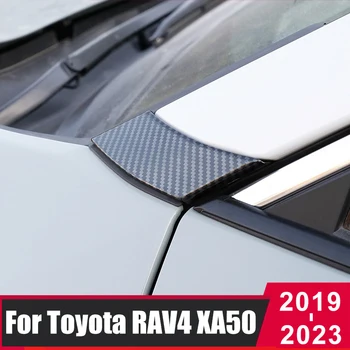 2 ADET Araba Ön Kapı Pencere A Pillar Sütun Trim krom çerçeve Toyota RAV4 RAV 4 XA50 2019-2021 2022 2023 Dış Aksesuarlar 1