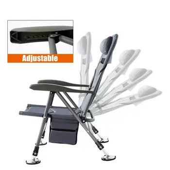 Katlanabilir Balıkçılık Sandalye plaj sandalyeleri Açık Alüminyum alaşımlı piknik BARBEKÜ kamp sandalyesi Koltuk Ayarlanabilir Arkalığı Dört bacak Recliner 1
