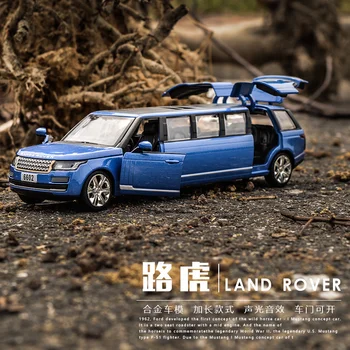 1:32 Simülasyon Land Range Rover Uzatmak Alaşım Limuzin Metal pres döküm model araç Geri Çekin Yanıp Sönen Müzikal Çocuk Oyuncakları Erkek Hediye