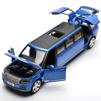 1:32 Simülasyon Land Range Rover Uzatmak Alaşım Limuzin Metal pres döküm model araç Geri Çekin Yanıp Sönen Müzikal Çocuk Oyuncakları Erkek Hediye 3