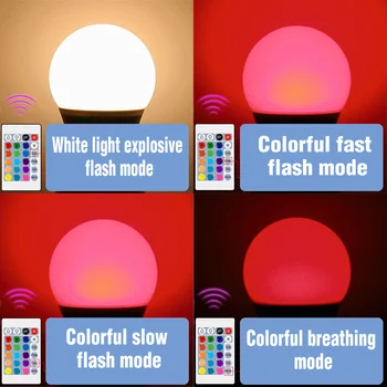 DuuToo RGB Ampul E27 Bombillas LED renk değiştiren lamba RGBW akıllı ampuller 5W 10W 15W IR Uzaktan Kumanda Karartma noel ışıkları
