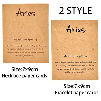 20 adet 7 * 9cm 12 Takımyıldızı kolye teşhir Kartları Burç Bilezik Kraft Kağıt Kartı Takı Perakende Etiketleri Hediyeler Ambalaj