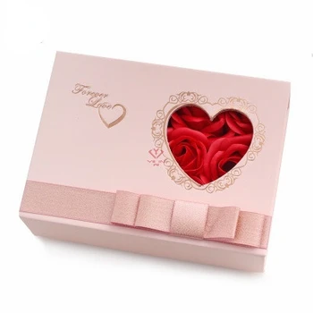 Sevimli RoseHeart şeklinde İçi Boş Mücevher Kutusu Romantik sevgililer Günü halka kolye Kutusu Hediye Mücevher Kutusu Takı Ekran Organizatör 2