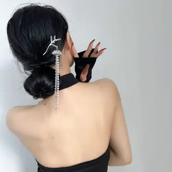2022 Firkete Saç Sopa Dalları Vintage Taklit İnciler Püskül Denizanası Metal Şapkalar saç aksesuarları Kadınlar Takı için