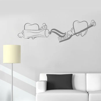 Sanat Diş Hekimi Diş Hekimliği Diş Macunu duvar çıkartmaları Vinil Çıkartması Banyo Dekorasyon Duvar Kağıdı Su Geçirmez Iç Duvar LA947