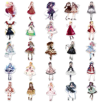 10/30 / 50psc Kawaii Anime Lolita Elbise Kız Çıkartmalar Estetik Sevimli Çıkartmaları Dizüstü Karalama Defteri Bavul Bisiklet Çocuk Karikatür Sticker Oyuncak