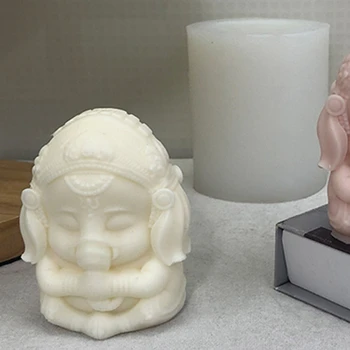 A0NA Yükseltme 3-D Ganesh Sabun Mum kalıp Ganesha silikon kalıp Mum Dekorasyon için Reçine Epoksi El Sanatları Alçı Heykeli