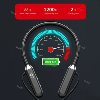 TWS kablosuz bluetooth 5.2 Kulaklık Manyetik Boyun bantlı kulaklıklar LED Ekran HİFİ Kulaklık Spor Aktif Gürültü İptal Kulakiçi 0