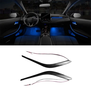 Araba Karbon Fiber Ön Kapı Paneli ortam ışığı LED Atmosfer Lamba Mavi Renkler Toyota Corolla 2019-2022 için