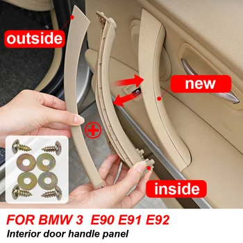 Yükseltilmiş İç Kapı çekme kolu Kapak Trim İle Yedek BMW 3 serisi İçin E90 E91 E92 316 318 320 325 328i 2004-2012