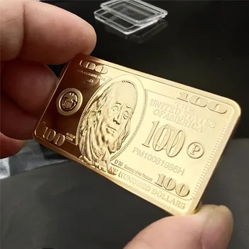 ABD 100 Dolar Külçe Altın Bar FEDERAL REZERV NOTU Kopya hatıra parası 0