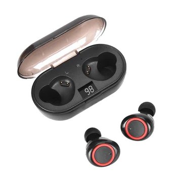 Bluetooth dijital ekran Kulakiçi Moda Mini Kablosuz Spor Kulaklık Dokunmatik Kontrol Kulaklık Şarj Bölmesi İle 3