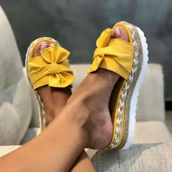 KAMUCCWomen İlmek Sandalet 2021 Yaz Rahat Günlük Rahat Kayma platform sandaletler kadın Ayak Nefes Örgü Sandalet